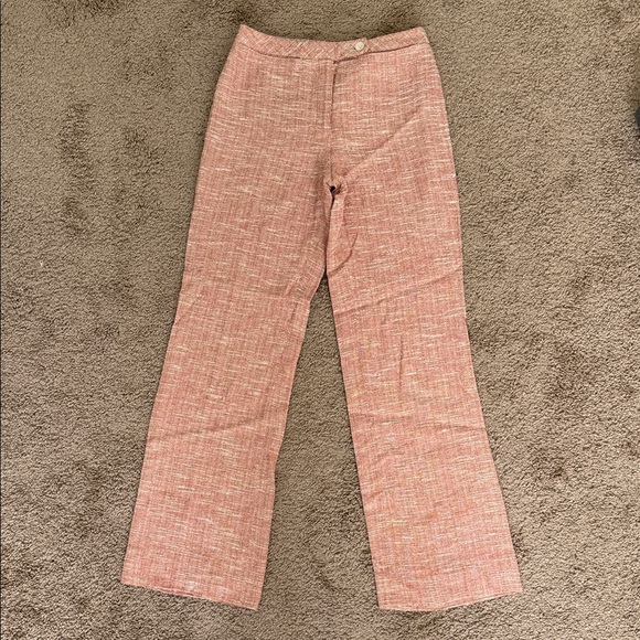 Dolce and Gabbana Vintage Pink Textured Mid Rise Straight Leg Trouser Pants - Picture 1 of 7